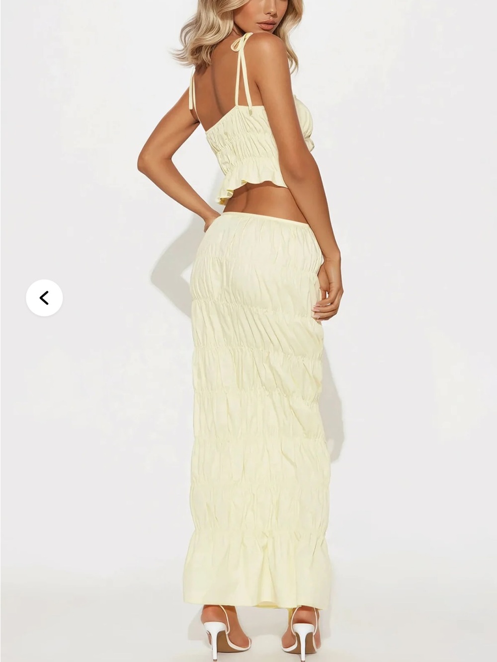 Sweet Essence Fashion Nova Yellow Maxi Dress Two-Piece Set M - Picture 4 of 6